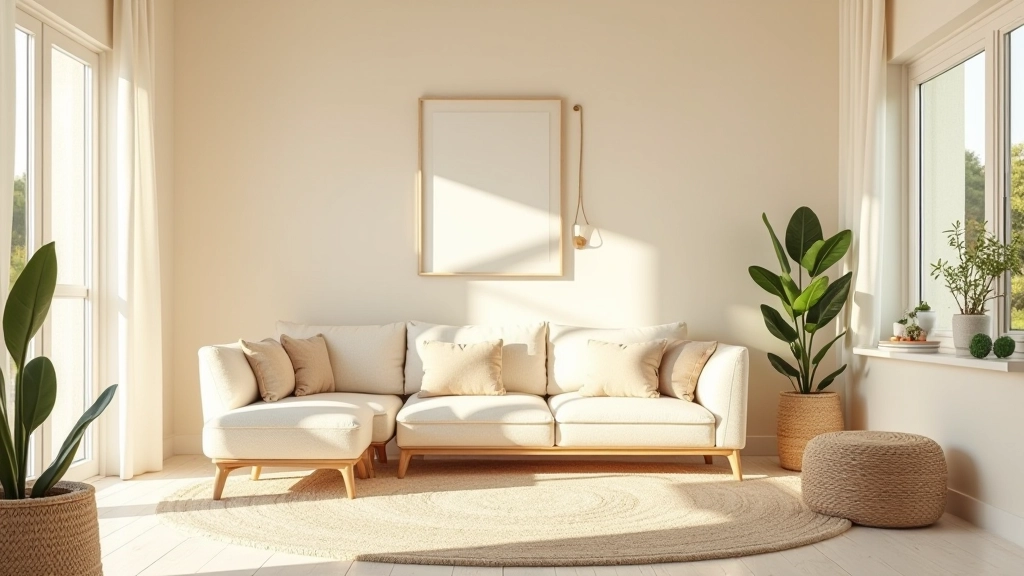 Interior de verão com ambientes frescos, têxteis leves e tons claros